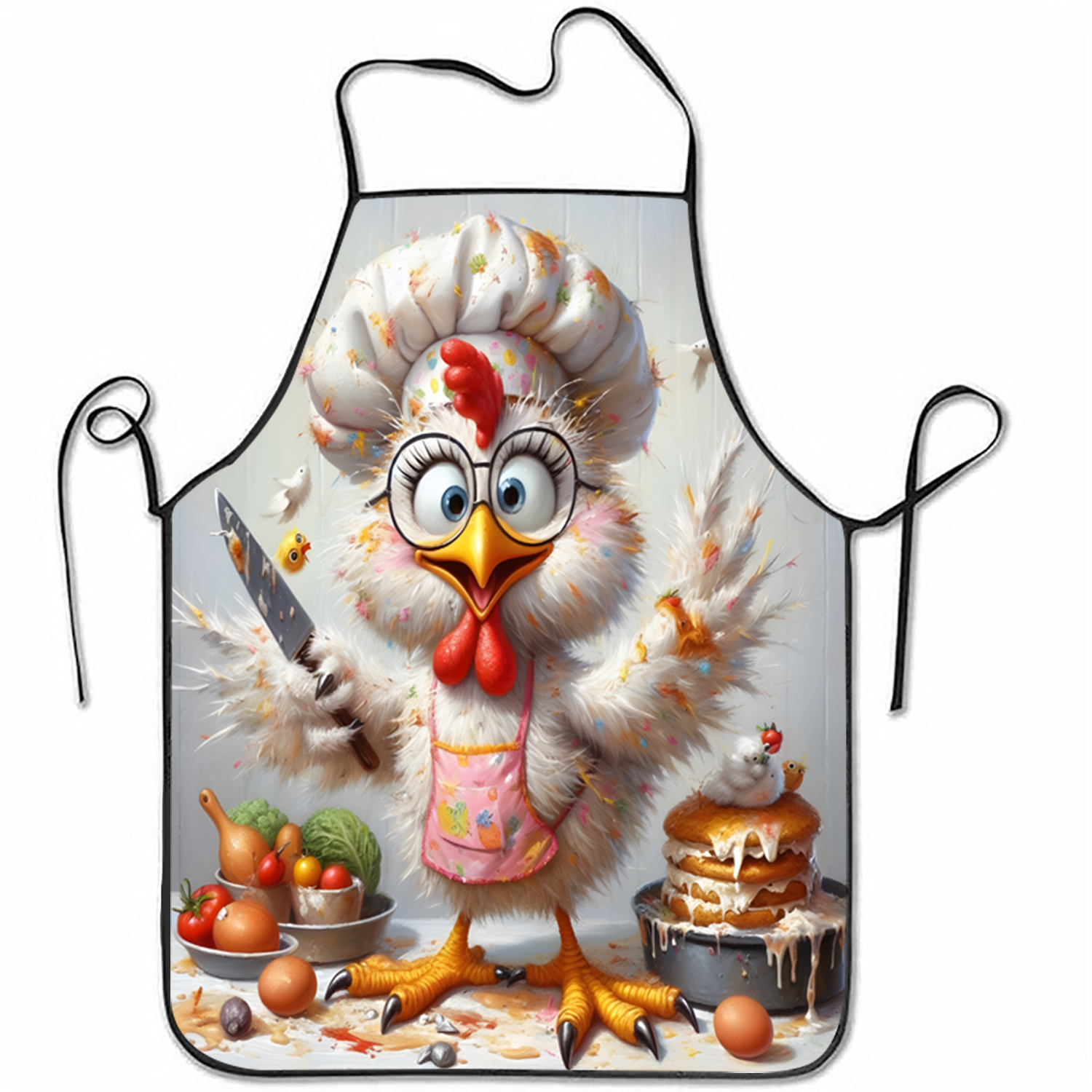 Mom'S Home Cooking - Zabawny fartuch kuchenny z kurczakiem, fartuch